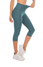 Load image into Gallery viewer, Steppe Naked Feeling High Waisted Yoga Pants Women's Workout Capris Leggings with Pockets Tummy Control Buttery Soft Running Compression Capris for Athletic Gym Exercise Fitness Adriatic Blue
