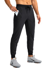 Load image into Gallery viewer, Pudolla Men's Lightweight Tapered Jogger Pants with Zip Pockets – Quick-Dry Athletic Running Joggers in Black
