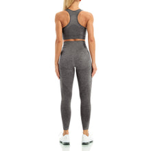 Load image into Gallery viewer, WodoWei Women 2 Piece Workout Outfits Sports Bra Seamless Leggings Yoga Gym Activewear Set (YO601-Dark grey marl)
