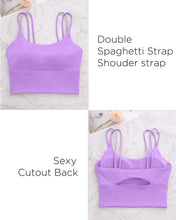 Load image into Gallery viewer, Everrysea Longline Sports Bra for Women Padded Workout Tank Tops Built in Bras Strappy Yoga Corp Top Camisole
