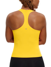 Load image into Gallery viewer, CRZ YOGA Butterluxe Racerback Workout Tank Tops for Women Sleeveless Camisole Gym Athletic Yoga Shirts High Visibility Yellow
