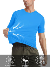 Load image into Gallery viewer, MAGCOMSEN Men's UPF 50+ Short Sleeve T-Shirt – Ultra Lightweight Dry Fit Hiking Active Tee | Azure

