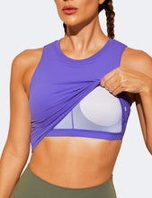 Load image into Gallery viewer, Natural Feelings Nudi Sports Bras for Women Removable Padded Yoga Tank Tops Sleeveless Fitness Workout Crop Tops Royal Lilac
