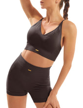Load image into Gallery viewer, FRESOUGHT Beach Outfits for Women Summer 2 Piece Sets 2023 Vacation Sexy Trendy Workout Gym Biker Shorts Set Brown Coffee
