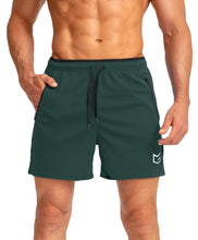 Load image into Gallery viewer, G Gradual Men's 5" Running Shorts with Zip Pockets – Quick-Dry Gym &amp; Athletic Workout Shorts in Army Green
