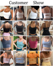 Load image into Gallery viewer, Everrysea Longline Sports Bra for Women Padded Workout Tank Tops Built in Bras Strappy Yoga Corp Top Camisole Rose
