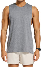 Load image into Gallery viewer, Project Titan Men's Drop Arm Tank Top – Cut Off Sleeveless Gym Shirt for Weightlifting &amp; Bodybuilding in Dark Heather Grey
