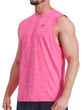 Load image into Gallery viewer, EZRUN Men's Quick Dry Muscle Tank Top – Sleeveless Gym &amp; Athletic Workout Shirt | Neon Pink
