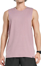 Load image into Gallery viewer, Project Titan Men's Drop Arm Tank Top – Cut Off Sleeveless Gym Shirt for Weightlifting &amp; Training in Ash Pink
