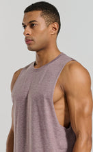 Load image into Gallery viewer, Project Titan Men's Drop Arm Tank Top – Cut Off Sleeveless Gym Shirt for Weightlifting &amp; Training in Light Grape Flax
