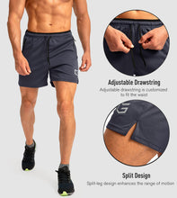 Load image into Gallery viewer, G Gradual Men's 5" Running Shorts with Zip Pockets – Quick-Dry Gym &amp; Athletic Workout Shorts in Dark Grey
