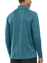 Load image into Gallery viewer, NORTHYARD Men's Quarter Zip Pullover – Long Sleeve Moisture-Wicking Running Shirt with UPF 50+ in Dark Green Heather
