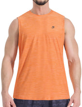 Load image into Gallery viewer, EZRUN Men's Quick Dry Muscle Tank Top – Sleeveless Gym &amp; Athletic Workout Shirt | Orange
