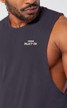 Load image into Gallery viewer, Project Titan Men's Icon Drop Arm Tank Top – Cut Off Sleeveless Gym Shirt for Weightlifting &amp; Bodybuilding in Tempered Steel Purple
