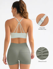 Load image into Gallery viewer, FRESOUGHT Workout Sets Clothes for Small Women Ribbed Crop Tank Activewear Yoga High Waist Biker Shorts Set Grey
