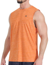 Load image into Gallery viewer, EZRUN Men's Quick Dry Muscle Tank Top – Sleeveless Gym &amp; Athletic Workout Shirt | Orange
