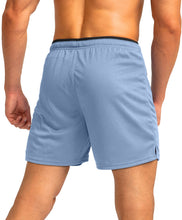 Load image into Gallery viewer, G Gradual Men's 5" Running Shorts with Zip Pockets – Quick-Dry Gym &amp; Athletic Workout Shorts in Light Blue
