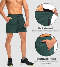 Load image into Gallery viewer, G Gradual Men's 5" Running Shorts with Zip Pockets – Quick-Dry Gym &amp; Athletic Workout Shorts in Army Green
