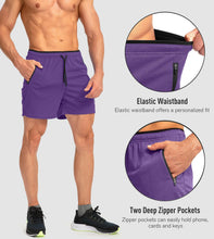 Load image into Gallery viewer, G Gradual Men's 5" Running Shorts with Zip Pockets – Quick-Dry Gym &amp; Athletic Workout Shorts in Purple
