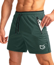 Load image into Gallery viewer, G Gradual Men's 5" Running Shorts with Zip Pockets – Quick-Dry Gym &amp; Athletic Workout Shorts in Army Green
