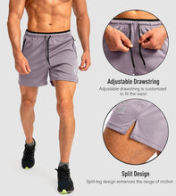 Load image into Gallery viewer, G Gradual Men's 5" Running Shorts with Zip Pockets – Quick-Dry Gym &amp; Athletic Workout Shorts in Light Grey
