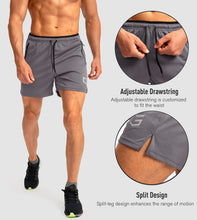 Load image into Gallery viewer, G Gradual Men's 5" Running Shorts with Zip Pockets – Quick-Dry Gym &amp; Athletic Workout Shorts in Grey
