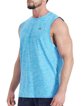 Load image into Gallery viewer, EZRUN Men's Quick Dry Muscle Tank Top – Sleeveless Gym &amp; Athletic Workout Shirt | Light Blue
