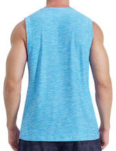 Load image into Gallery viewer, EZRUN Men's Quick Dry Muscle Tank Top – Sleeveless Gym &amp; Athletic Workout Shirt | Light Blue
