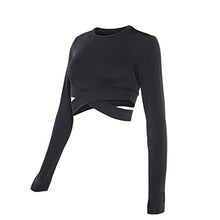 Load image into Gallery viewer, Women Workout Crop Tops Tummy Cross Sport Shirt Athletic Yoga Gym Activewear Tops
