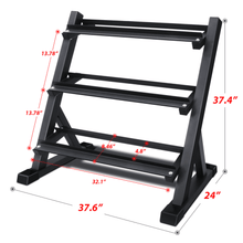 Load image into Gallery viewer, 3-Tier Dumbbell Rack Stand Gym Weights - The Home Fitness Corp
