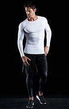 Load image into Gallery viewer, ATHLIO Men's UPF 50+ Long Sleeve Compression Shirts, Water Sports Rash Guard Base Layer, Athletic Workout Shirt, 3pack White/White/White
