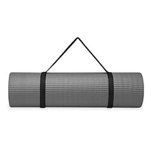 Load image into Gallery viewer, Gaiam Essentials Thick Yoga Mat Fitness &amp; Exercise Mat with Easy-Cinch Carrier Strap, Grey, 72"L X 24"W X 2/5 Inch Thick
