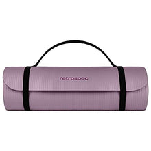 Load image into Gallery viewer, Retrospec Solana Yoga Mat 1" Thick w/Nylon Strap for Men &amp; Women - Non Slip Exercise Mat for Home Yoga, Pilates, Stretching, Floor &amp; Fitness Workouts -Violet Haze
