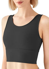 Load image into Gallery viewer, High Neck Sports Bra for Women Longline Low Back Sports Bras Medium Impact Padded Workout Crop Tops for Yoga Gym
