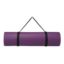 Load image into Gallery viewer, Gaiam Essentials Thick Yoga Mat Fitness &amp; Exercise Mat with Easy-Cinch Carrier Strap, Purple, 72"L X 24"W X 2/5 Inch Thick
