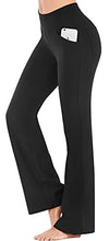 Load image into Gallery viewer, IUGA Bootcut Yoga Pants with Pockets for Women High Waist Workout Bootleg Pants Tummy Control, 4 Pockets Work Pants for Women Black
