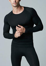 Load image into Gallery viewer, ATHLIO Men's UPF 50+ Long Sleeve Compression Shirts, Water Sports Rash Guard Base Layer, Athletic Workout Shirt, 3pack Black/Black/Black
