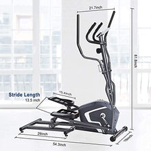 Load image into Gallery viewer, Elliptical Machine Cross Trainer 11lb Front Flywheel Magnetic Exercise Machine with 8 Level Adjustable Resistance LCD Monitor Pulse Rate Moving Wheels Smooth Quiet for Indoor Home Workout
