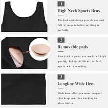 Load image into Gallery viewer, High Neck Sports Bra for Women Longline Low Back Sports Bras Medium Impact Padded Workout Crop Tops for Yoga Gym
