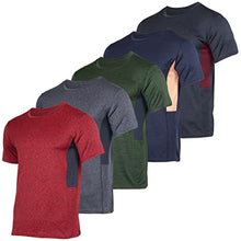 Load image into Gallery viewer, Men's Quick Dry Fit Dri-Fit Short Sleeve Active Wear Training Athletic Essentials Crew T-Shirt Fitness Gym Wicking Tee Workout Casual Sports Running Tennis Exercise Undershirt Top - 5 Pack,Set 5-S
