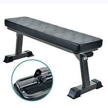 Load image into Gallery viewer, Finer Form Foldable Flat Weight Bench for Bench Press, Strength Training, and Ab Exercises - Free PDF Workout Chart Included
