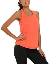 Load image into Gallery viewer, Aeuui Workout Tops for Women Mesh Racerback Tank Yoga Shirts Gym Clothes Orange
