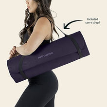 Load image into Gallery viewer, Retrospec Solana Yoga Mat 1" Thick w/Nylon Strap for Men &amp; Women - Non Slip Exercise Mat for Home Yoga, Pilates, Stretching, Floor &amp; Fitness Workouts - Eggplant
