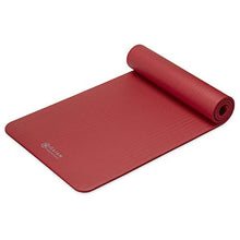 Load image into Gallery viewer, Gaiam Essentials Thick Yoga Mat Fitness &amp; Exercise Mat with Easy-Cinch Carrier Strap, Red, 72"L X 24"W X 2/5 Inch Thick
