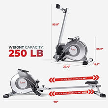 Load image into Gallery viewer, Sunny Health &amp; Fitness Magnetic Rowing Machine Rower with LCD Monitor
