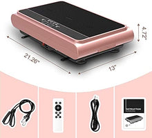 Load image into Gallery viewer, Natini Vibration Plate Exercise Machine Whole Body Vibration Platform Machine with Loop Resistance Bands for Home Fitness Training Equipment &amp; Weight Loss (Pink)
