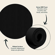 Load image into Gallery viewer, Retrospec Solana Yoga Mat 1" Thick w/Nylon Strap for Men &amp; Women - Non Slip Exercise Mat for Home Yoga, Pilates, Stretching, Floor &amp; Fitness Workouts - Black
