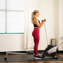 Load image into Gallery viewer, Sunny Health &amp; Fitness Dual Function Magnetic Rowing Machine w/ Digital Monitor, Multi-Exercise Step Plates, 275 LB Max Weight and Foldable - SF-RW5622
