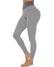 Load image into Gallery viewer, AIMILIA Textured Anti Cellulite Leggings for Women High Waisted Yoga Pants Workout Tummy Control Sport Tights - Y-tight-Grey
