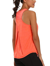 Load image into Gallery viewer, Aeuui Workout Tops for Women Mesh Racerback Tank Yoga Shirts Gym Clothes Orange

